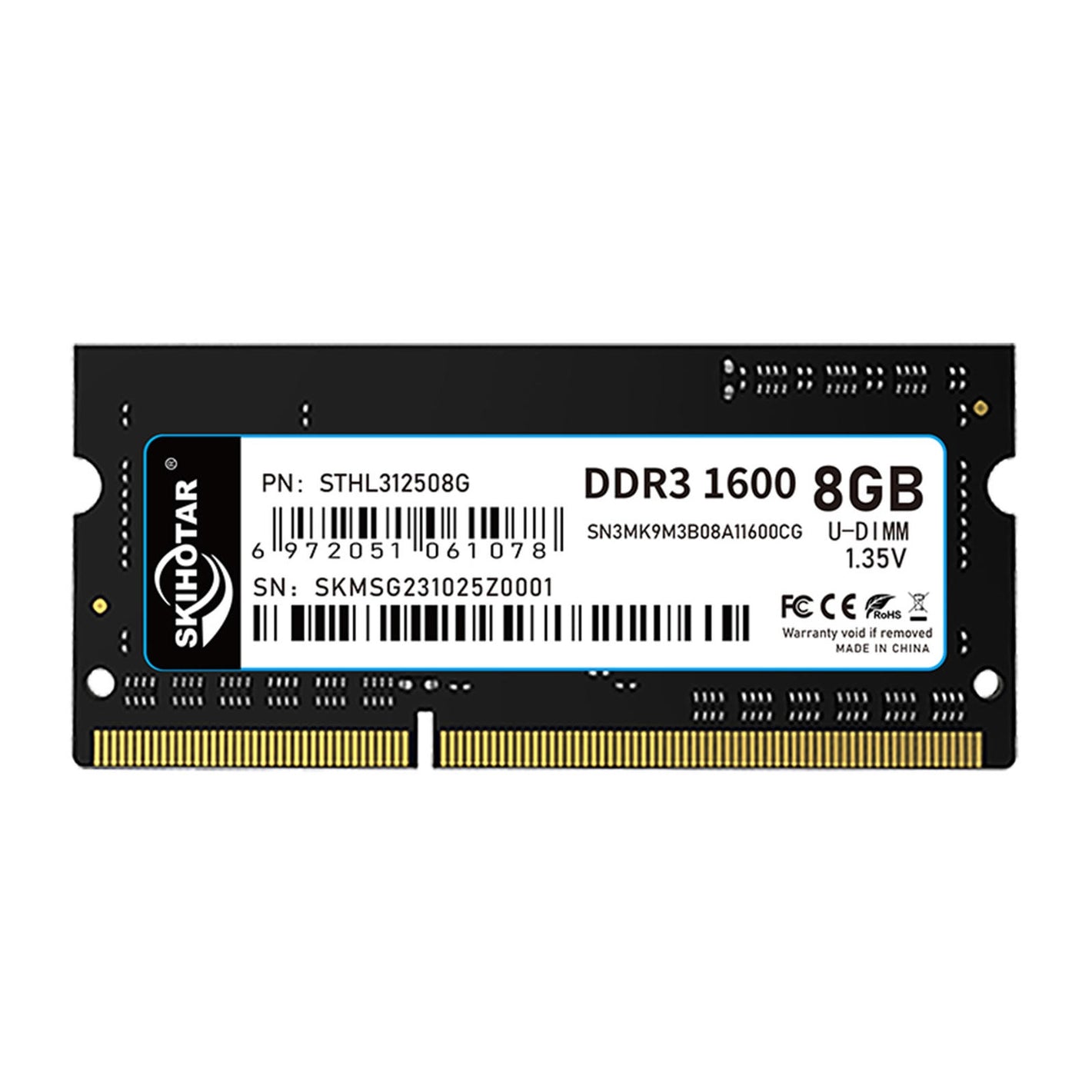 RAM  Skihotar NB DDR3 8GB 1600MHz